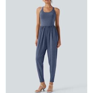 New Halara Harem Jumpsuit with Pockets- Easy Peezy Edition, Navy Size XL